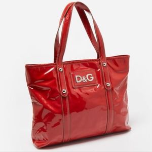 Dolce & Gabbana Red Patent Leather Estelle Tote